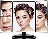 Косметичне потрійне LED дзеркало Magnifying Mirror Чорний, фото 9