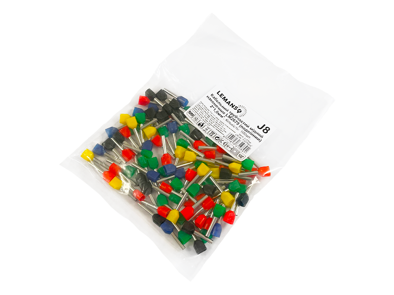 Кабельний трубчастий наконечник Lemanso LM2679 для двох дротів 2х1.0 мм² 100 шт