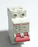 Автоматичний вимикач 25A 400V AC 2P 6kA, BRDB47-63