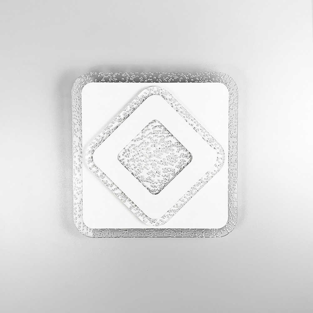 Стельовий або настінний світильник Ø 30 см із прозорим акрилом з бульбашками | Line F | Арт. 2230-300 Q WT, фото 1