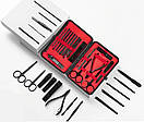Набір для манікюру та педикюру 18 предметів футляр інструменти для догляду за нігтями, фото 4