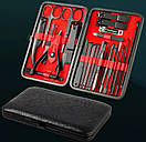 Набір для манікюру та педикюру 18 предметів футляр інструменти для догляду за нігтями, фото 7