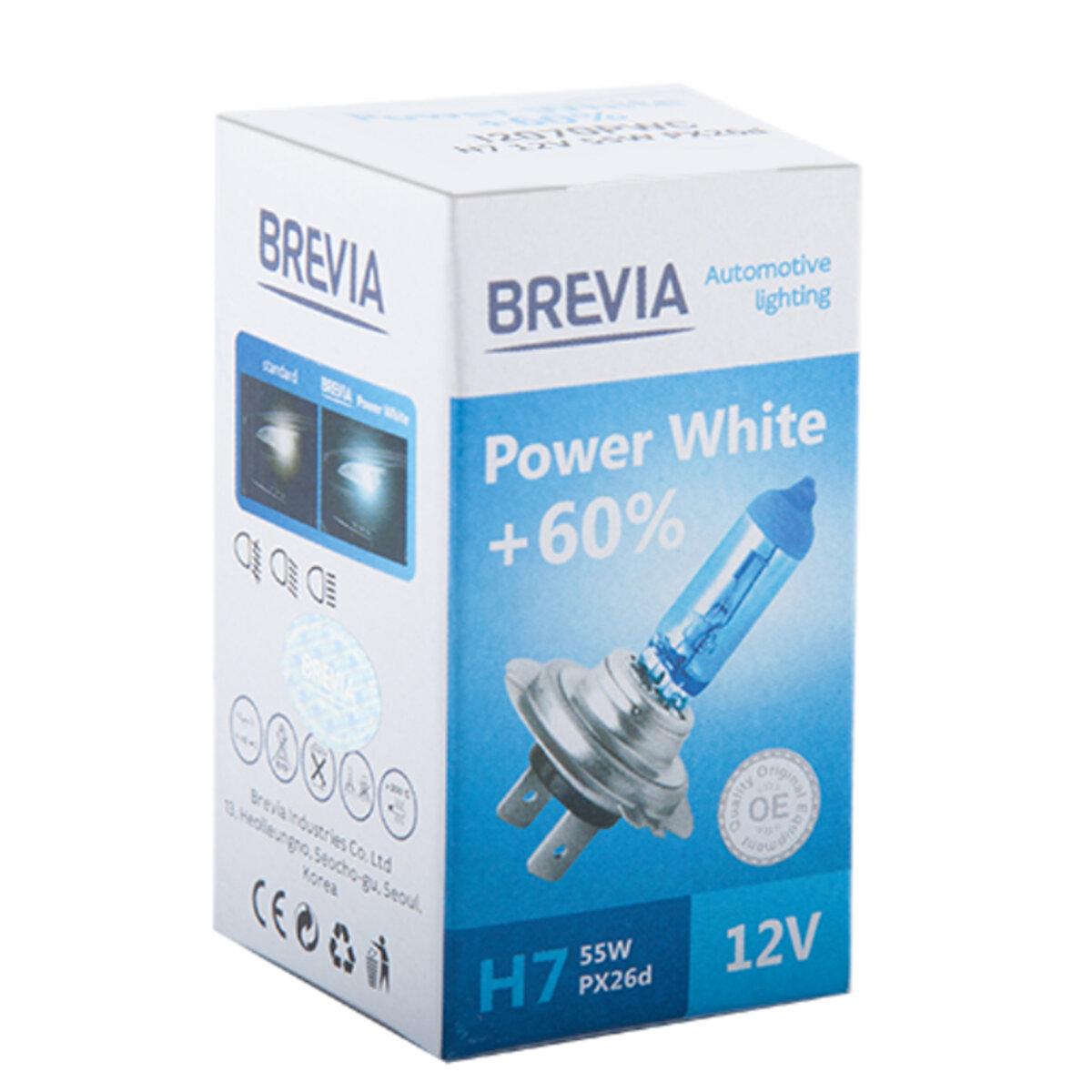 Галогенова лампа Brevia H7 12V 55W PX26d Power White +60% 4300K CP, фото 1