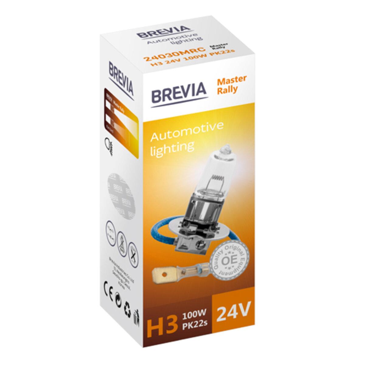 Галогенова лампа Brevia H3 24V 100W PK22s Master Rally CP, фото 1