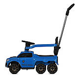 Дитяча каталка-толокар Bambi M 5900 з батьківською ручкою 2 в 1 Синій, фото 6