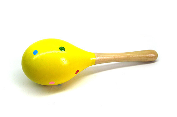 Маракас із дерева ігровий жовтий, фото 1