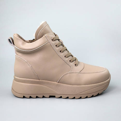 Ботинки Кроссовки Женские Из Натуральной Кожи Мех Бежевый Nextor 40 ...