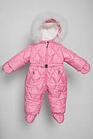 Зимний комбинезон для девочки (ясельный, цельный) детский 68, 74, 80 размер