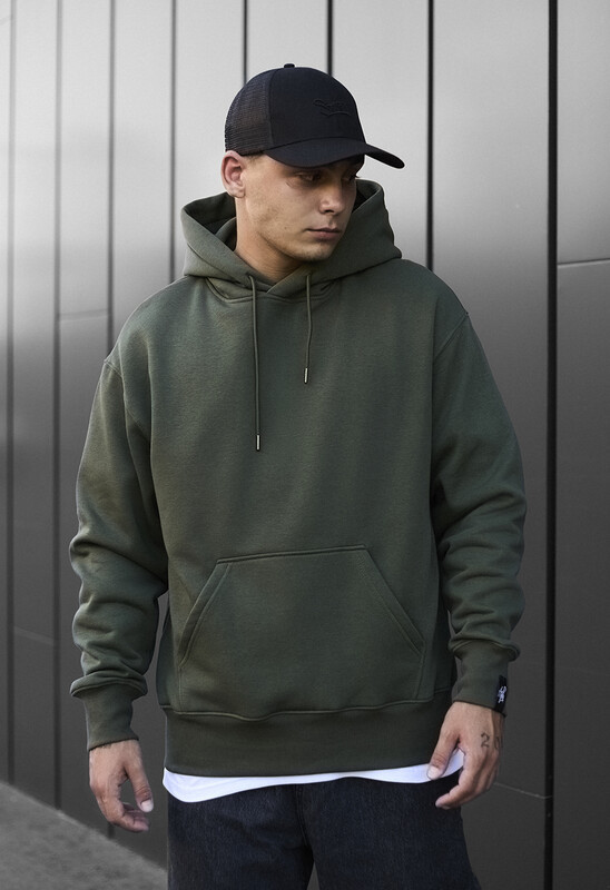 Утеплене оверсайз худі Staff khaki basic oversize fleece