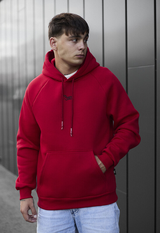 Червоне унісекс худі Staff red logo oversize fleece