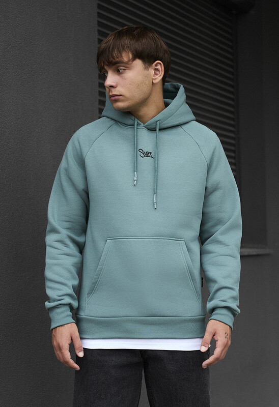 Бірюзове оверсайз худі Staff turquoise logo oversize fleece