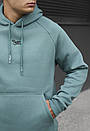 Бірюзове оверсайз худі Staff turquoise logo oversize fleece, фото 4