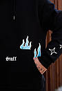 Чорне оверсайз худі Staff fire oversize fleece, фото 4