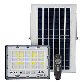 Прожектор вуличний із сонячною панеллю та датчиком світла Greelite JX-400 400W з пультом (8956)