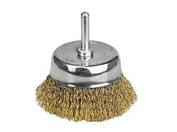 Щітка дротяна чашоподібна Ø100мм хвостовик Ø6мм (латунірованная) 9015101 ТМ SIGMA