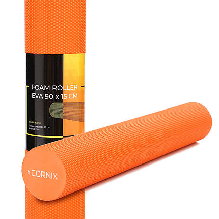 Масажний ролик Cornix EVA+ 90 x 15 см (валик, роллер) XR-0312 Orange, фото 1