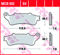Тормозные колодки TRW / LUCAS MCB692SV