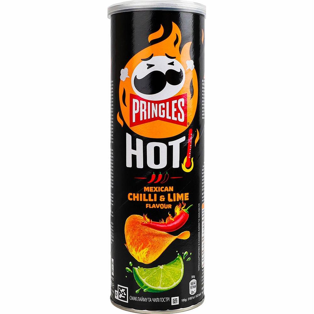 Чипси Pringles Hot зі смаком лайма та чилі (Mexican Chilli and Lime) 160г