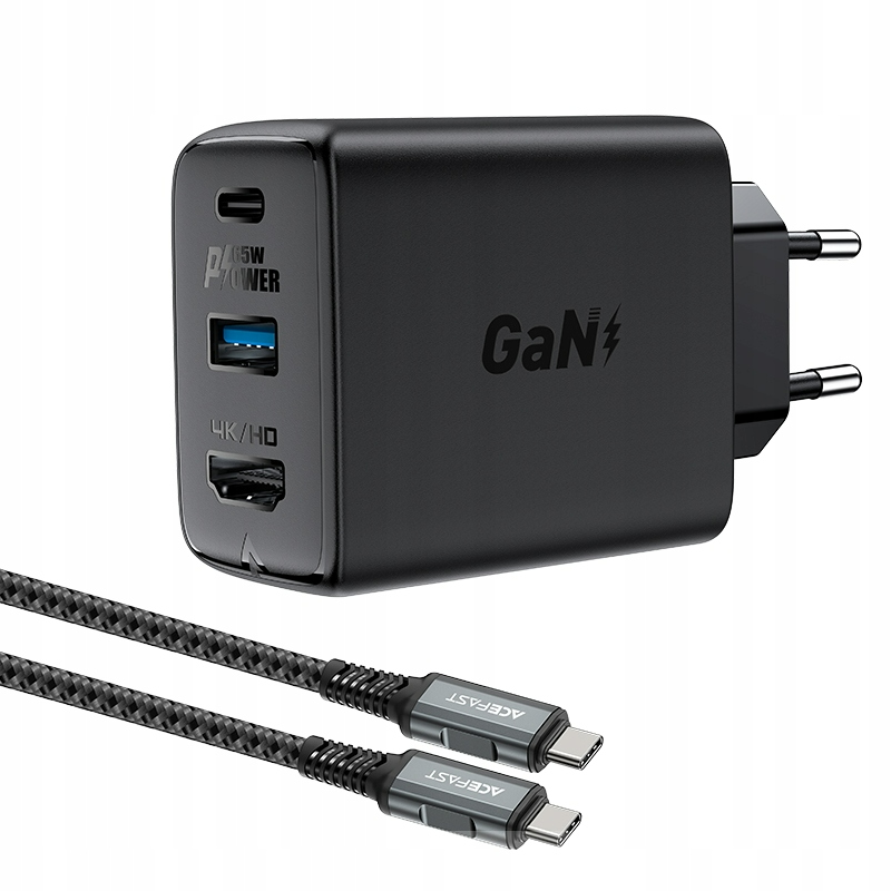 Зарядний пристрій Acefast 2in1 GaN 65W USB Type C / USB, адаптер HDMI адаптер 4K / 60 Гц