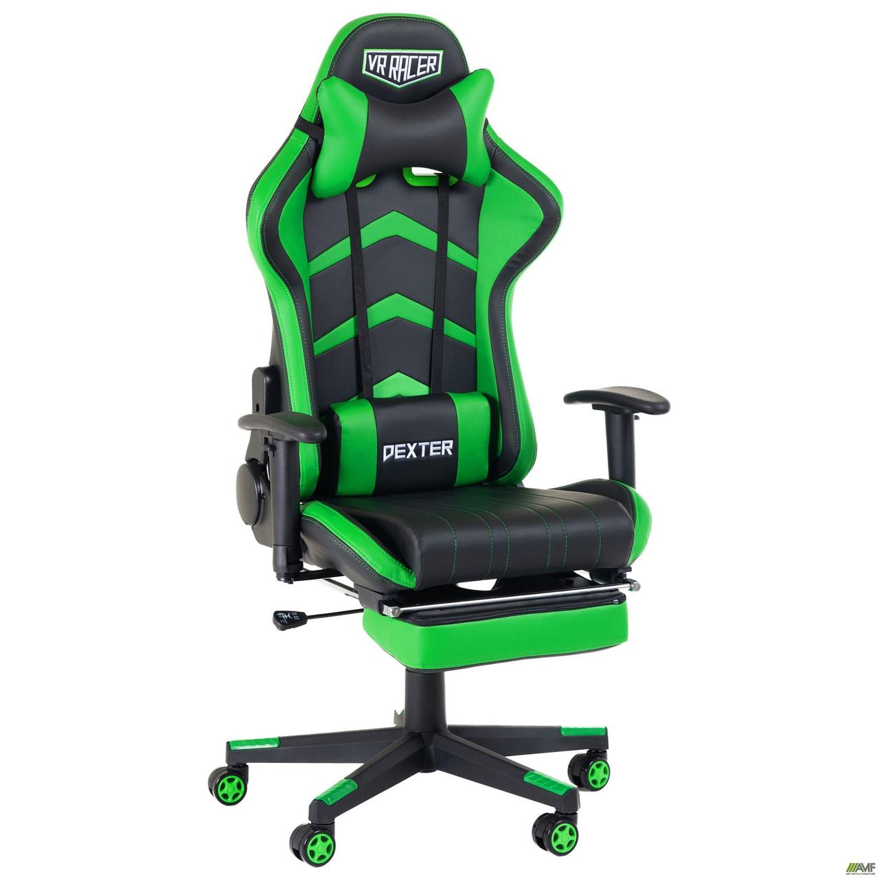 Крісло геймерське VR Racer Dexter Megatron Черный/Зелений, ТМ Амф, фото 1