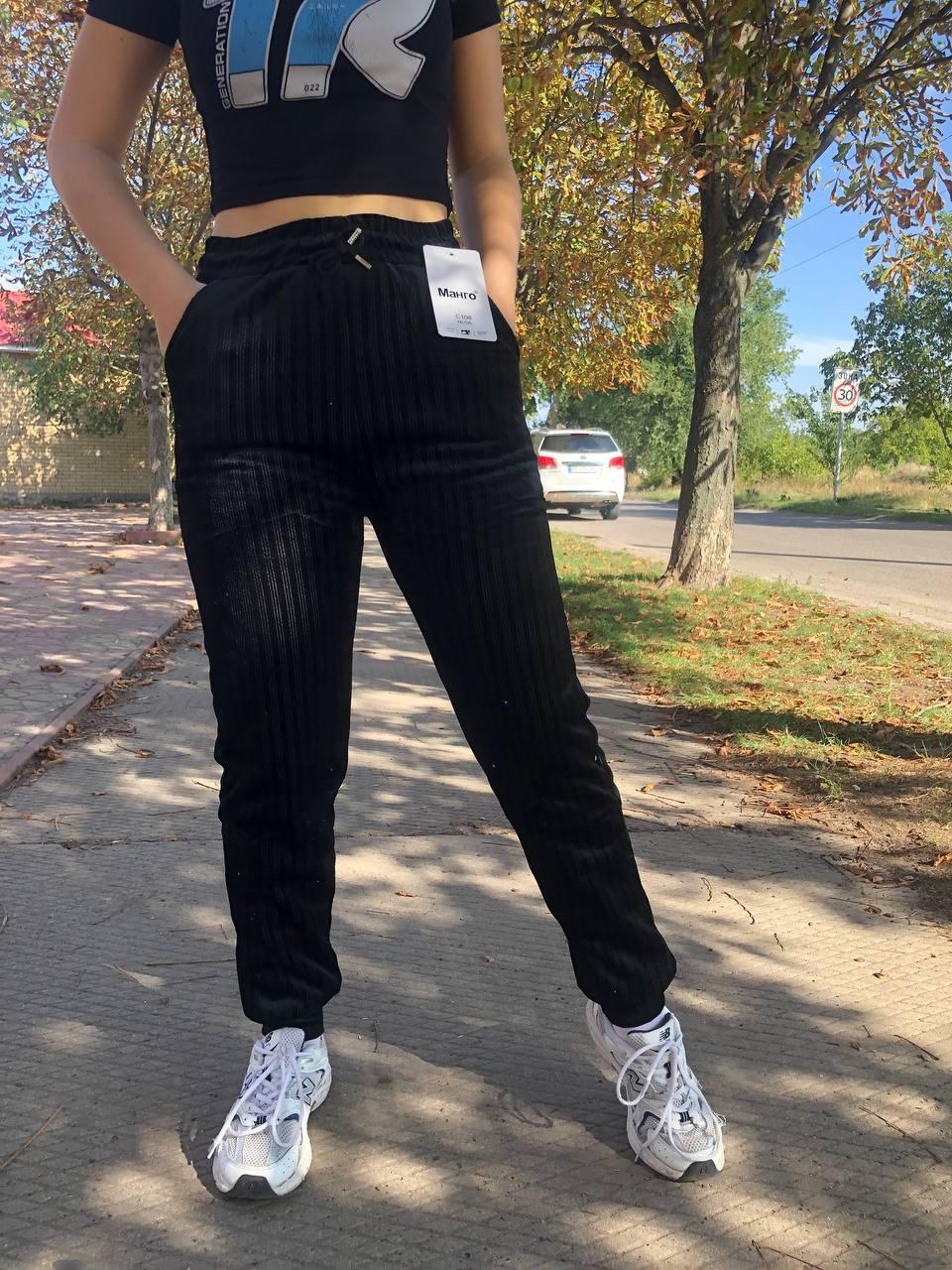 Теплі жіночі велюрові штани на хутрі"Манго" Art: 208, фото 1