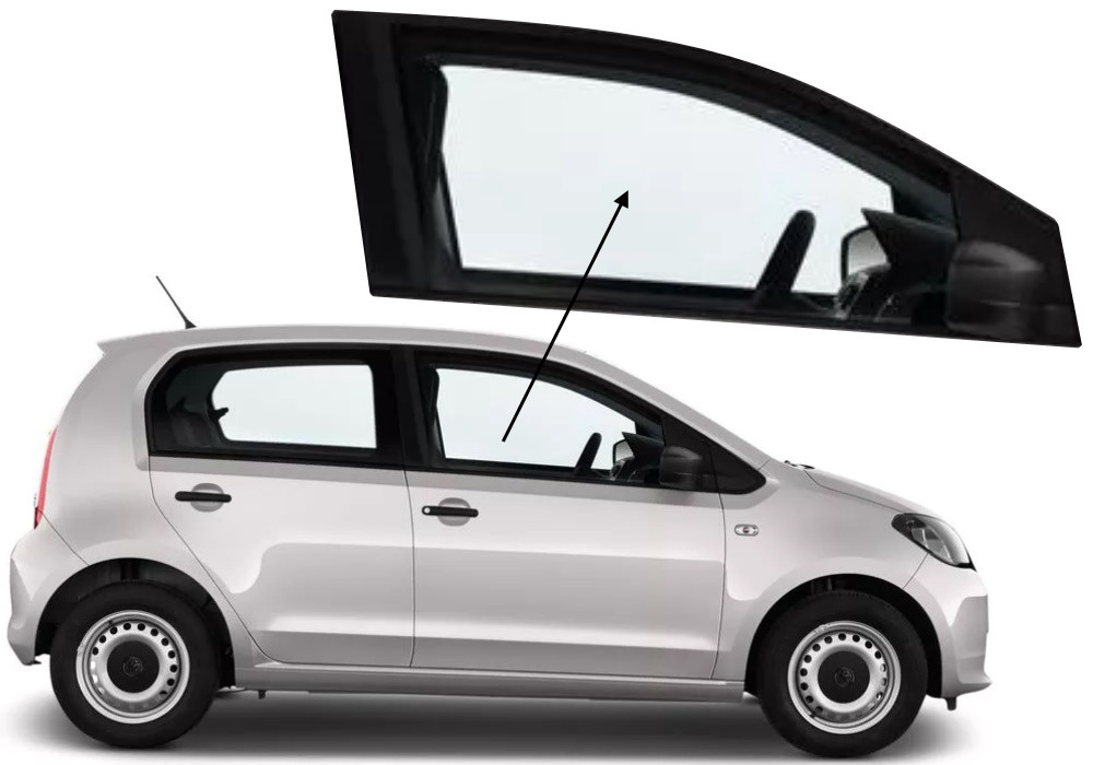 Бічне скло Skoda Citigo 2012-2024 передніх дверей праве, фото 1
