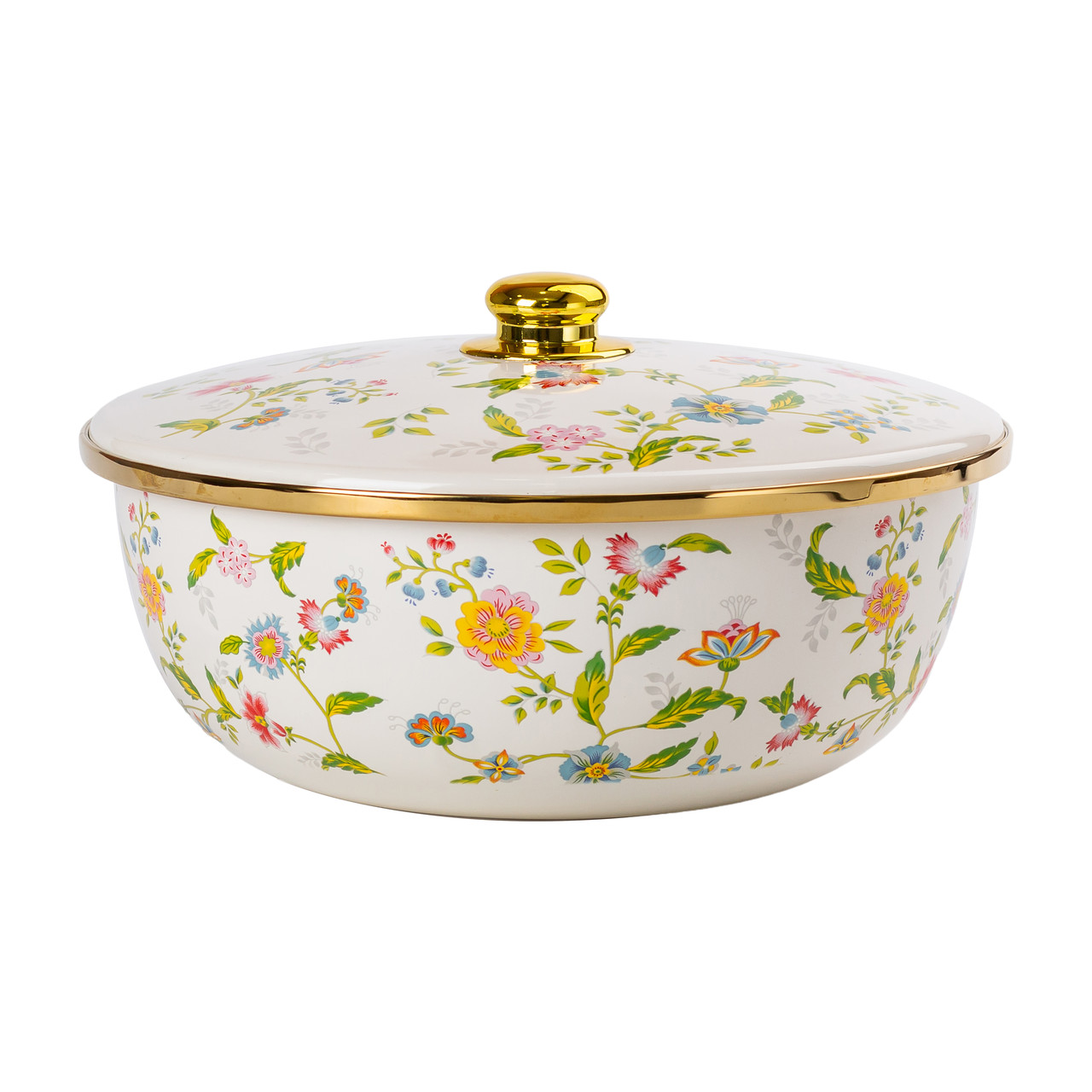 Емальована миска з кришкою 5.5 л кухонна Lugi, фото 1