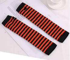 Мітенки в смужку жіночі жовтогарячі