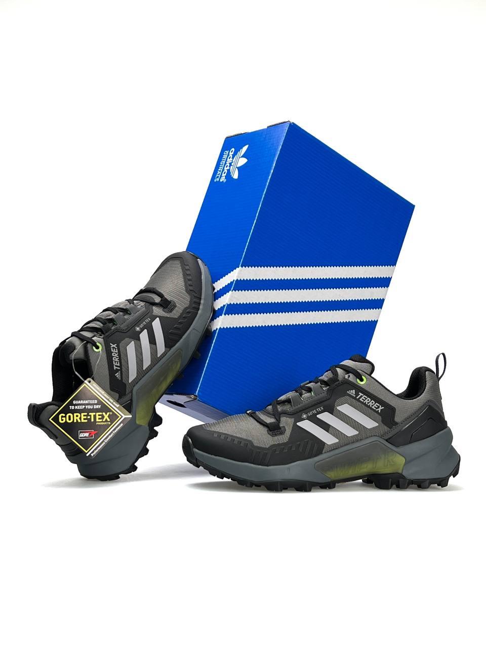 Чоловічі кросівки єврозиму Adidas Terrex Swift R Grey, кеди Адідас текстиль водонепрон. нейлон. Чоловіче взуття