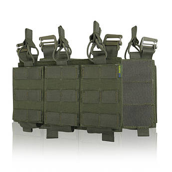 Передня панель для плитоноски з 3 підсумками під магазин Хакі