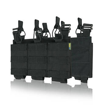 Передня панель для плитоноски з 3 підсумками під магазин Чорна