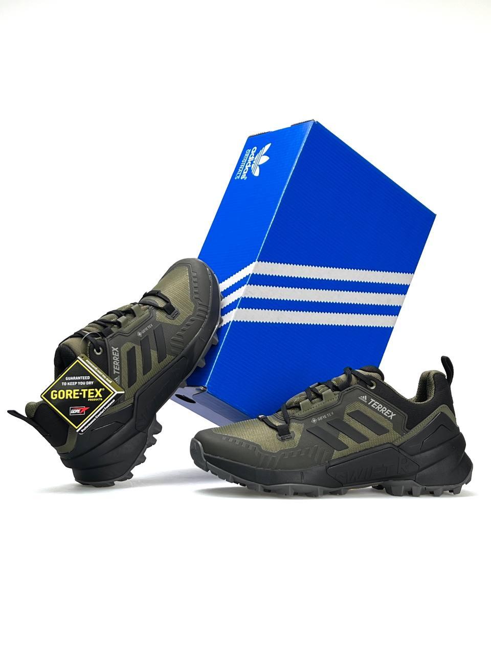 Чоловічі кросівки єврозиму Adidas Terrex Swift R Khaki, кеди Адідас текстиль водонепрон. нейлон. Чоловіче взуття
