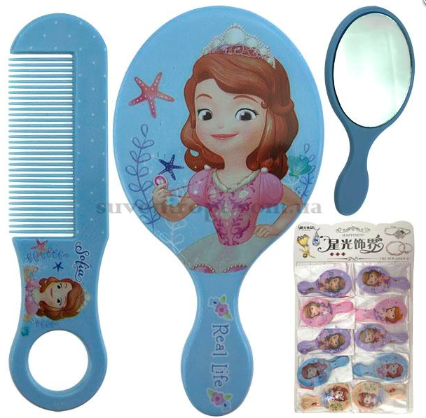 Набір для дівчаток Принцеса гребінця дзеркало та шпильки 10 шт., фото 1