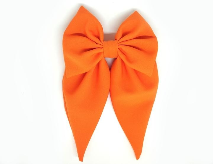 Бант хустка для волосся жовтогарячий колір, фото 1