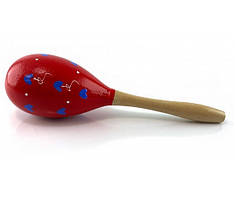 Дерев'яний інструмент маракас музичний червоний