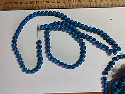 Нимистини мармурові яскраво-блакитні діаметр 8 мм на нитці