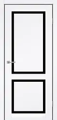 Двері міжкімнатні  Darumi RAMONA Білий матовий (чорне скло)