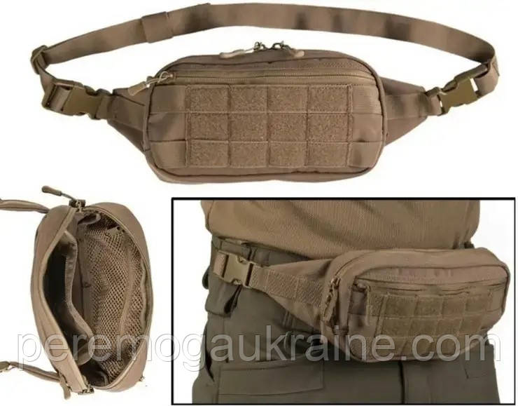 Поясна сумка бананка Mil-Tec Fanny Pack MOLLE Койот 13512519