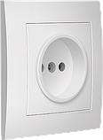 Розетка одинарна без заземлення внутрішня біла IDEAL WHITE "MARSHEL" вбудована Турція, фото 2