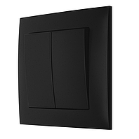 Вимикач 2 кл двоклвішний внутрішній чорний IDEAL BLACK MARSHEL Туреччина