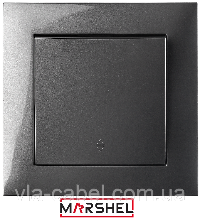 Вимикач одноклав. прохідний (2 напрямки) серія "IDEAL GRAFFITE" ТМ"MARSHEL", фото 1