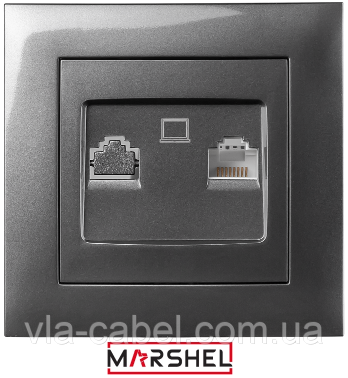 Розетка комп'ютерна серія "IDEAL GRAFFITE" ТМ"MARSHEL", фото 1