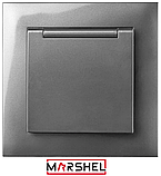 Розетка одномісна з заземленням бризгозахищена серія "IDEAL GRAFFITE" ТМ"MARSHEL", фото 4