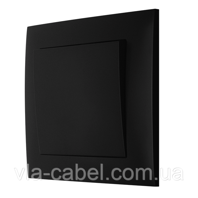 Вимикач 1 кл одноклавішний внутрішній чорний IDEAL BLACK MARSHEL Туреччина, фото 1