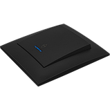 Вимикач 1 кл одноклавішний з підсвіткою прохідний чорний IDEAL BLACK MARSHEL Туреччина, фото 2