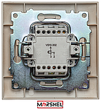 Вимикач одноклавішний з LED підсвічуванням прохідний серія "IDEAL GOLD" ТМ"MARSHEL", фото 3