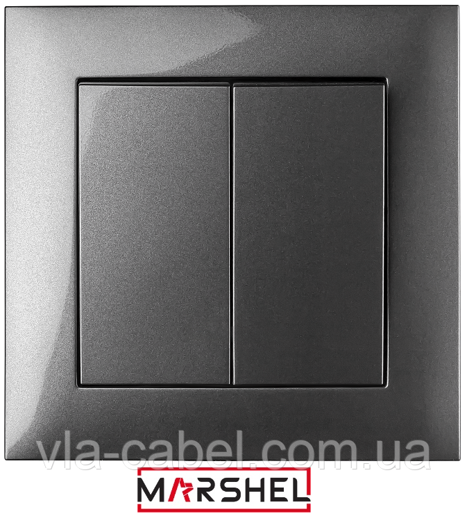 Вимикач двухкл. серія "IDEAL GRAFFITE" ТМ"MARSHEL", фото 1