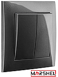 Вимикач двухкл. серія "IDEAL GRAFFITE" ТМ"MARSHEL", фото 2