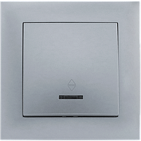 Вимикач одноклавішний з LED підсвічуванням прохідний серія "IDEAL SILVER" ТМ"MARSHEL"