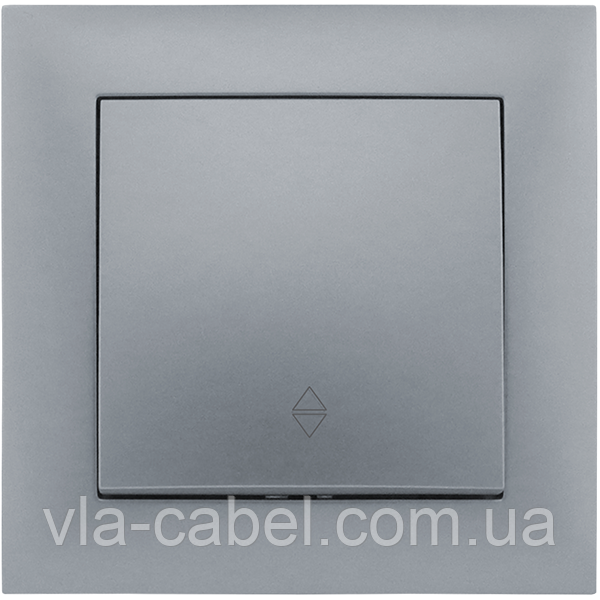 Вимикач одноклав. прохідний (2 напрямки) серія "IDEAL SILVER" ТМ"MARSHEL", фото 1